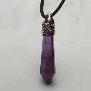 Purple Amethyst Gemstone Pendant Necklace